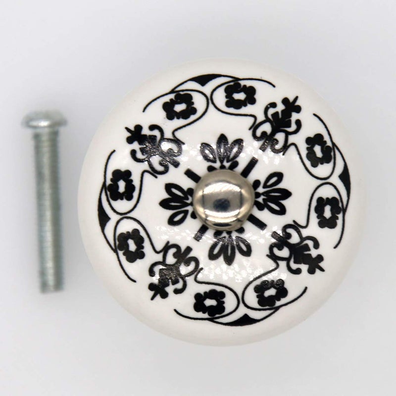 LXZ 4 PCs Vintage Style Round Ceramic Knobs Handles Pulls for Cabinet Drawer Door - Image 3